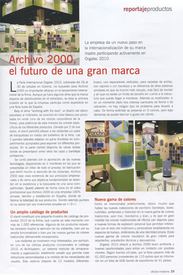 Archivo 2000 presente en el nº 347 de la Revista Oficina Moderna