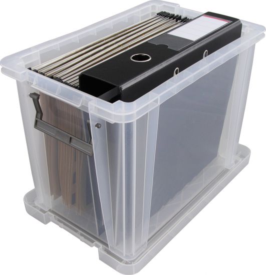 Caja con tapa transparente y compartimentos